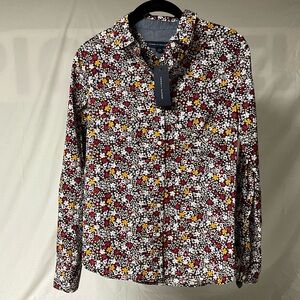 NWT Tommy Hilfiger Heritage Women's Shirt Floral Button-Up XS J2XM6530‎